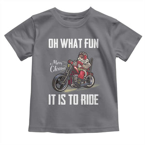 Funny Christmas Motorcycle Santa Baby Shirt Oh What Fun It Is To Ride Motorbike Rider Xmas Gift TS10 Charcoal Print Your Wear