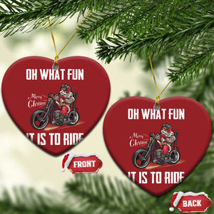 Funny Christmas Motorcycle Santa Christmas Ornament Oh What Fun It Is To Ride Motorbike Rider Xmas Gift TS10 Heart Red Print Your Wear
