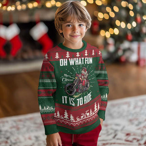 Funny Christmas Motorcycle Santa Ugly Christmas Sweater Oh What Fun It Is To Ride Motorbike Rider Xmas Gift TS10 Christmas Print Your Wear