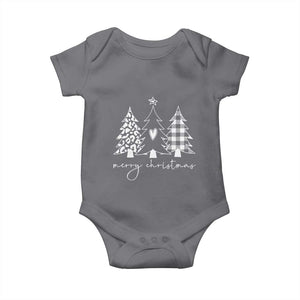 Merry & Bright Christmas Trees Baby Onesie Chic Winter Shirt Cute Holiday Tee Xmas Gift TS10 Charcoal Print Your Wear