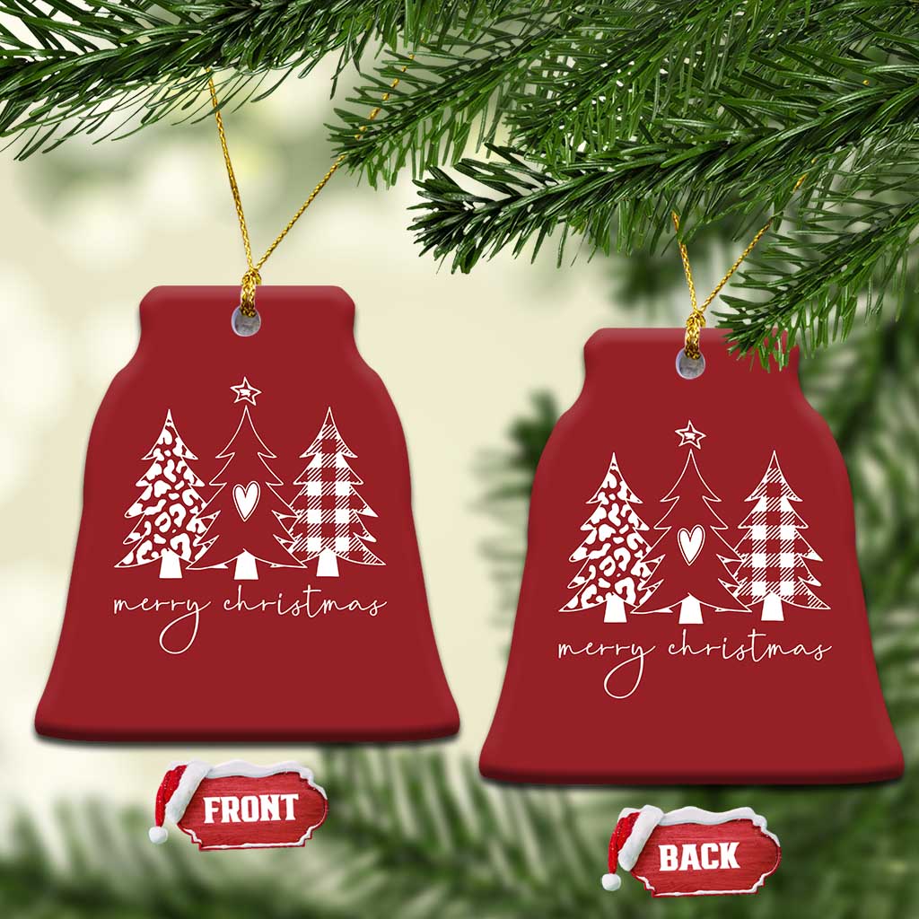 Merry & Bright Xmas Trees Christmas Ornament Chic Winter Cute Holiday Gift TS10 Bell Flake Red Print Your Wear