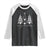 Merry & Bright Christmas Trees Raglan Shirt Chic Winter Shirt Cute Holiday Tee Xmas Gift TS10 Black White Print Your Wear