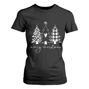 Merry & Bright Christmas Trees T Shirt For Women Chic Winter Shirt Cute Holiday Tee Xmas Gift TS10 Black Print Your Wear