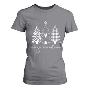 Merry & Bright Christmas Trees T Shirt For Women Chic Winter Shirt Cute Holiday Tee Xmas Gift TS10 Charcoal Print Your Wear