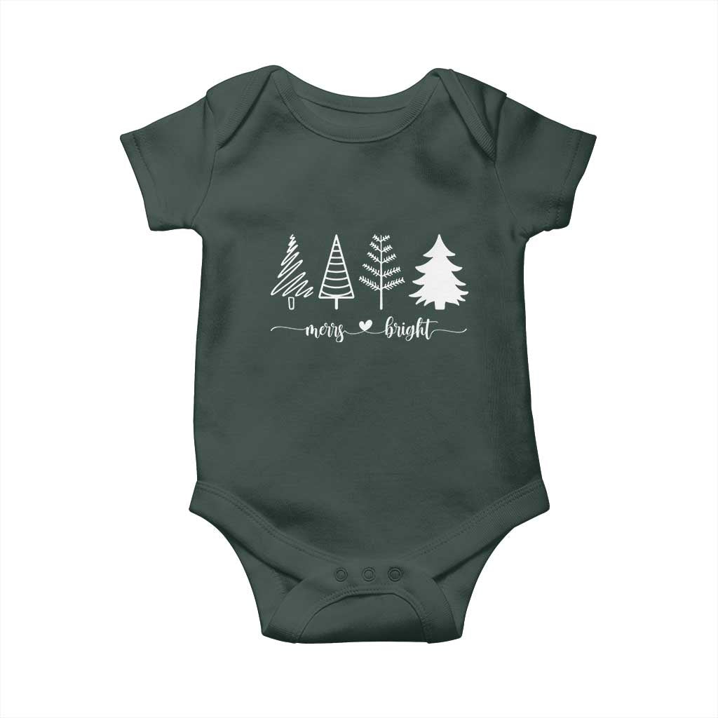 Merry and Bright Christmas Trees Baby Onesie Holiday Tee Xmas Gift TS10 Print Your Wear