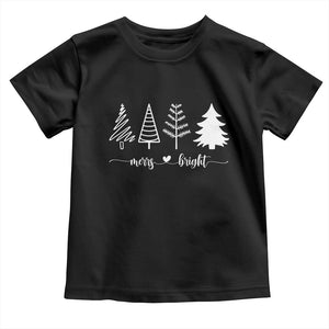 Merry and Bright Christmas Trees Baby Shirt Holiday Tee Xmas Gift TS10 Black Print Your Wear