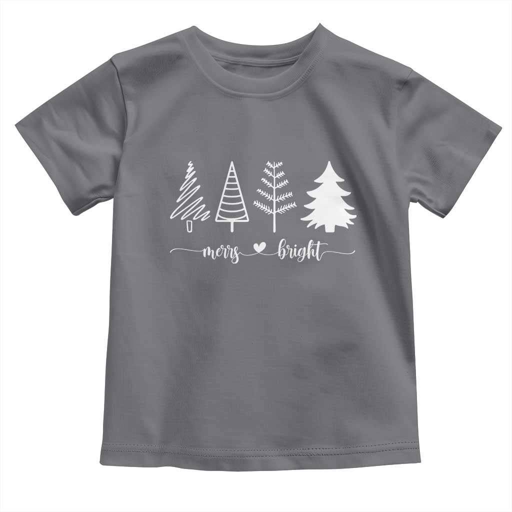 Merry and Bright Christmas Trees Baby Shirt Holiday Tee Xmas Gift TS10 Charcoal Print Your Wear