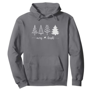 Merry and Bright Christmas Trees Hoodie Holiday Tee Xmas Gift TS10 Charcoal Print Your Wear