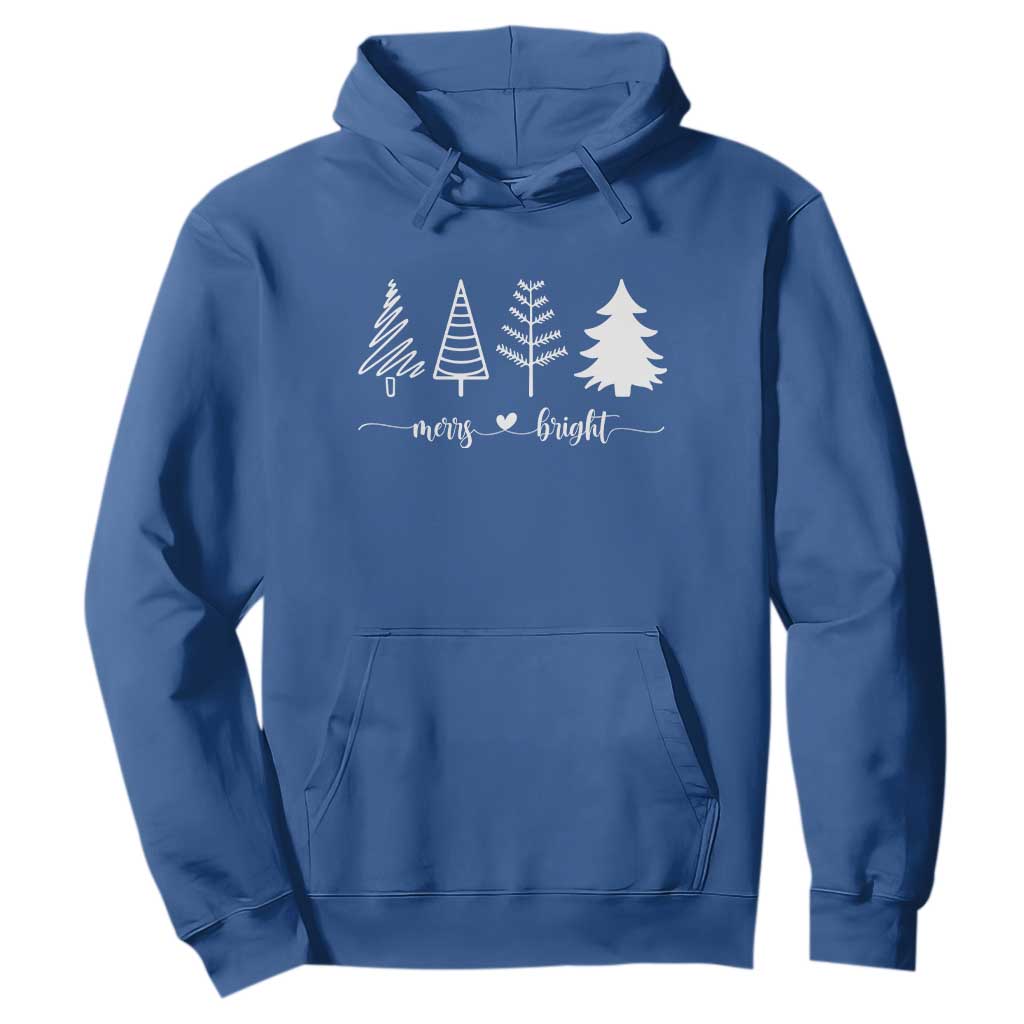 Merry and Bright Christmas Trees Hoodie Holiday Tee Xmas Gift TS10 Royal Blue Print Your Wear