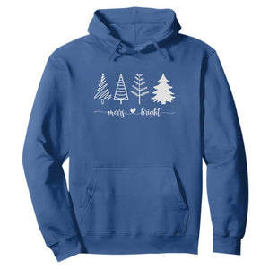 Merry and Bright Christmas Trees Hoodie Holiday Tee Xmas Gift TS10 Royal Blue Print Your Wear