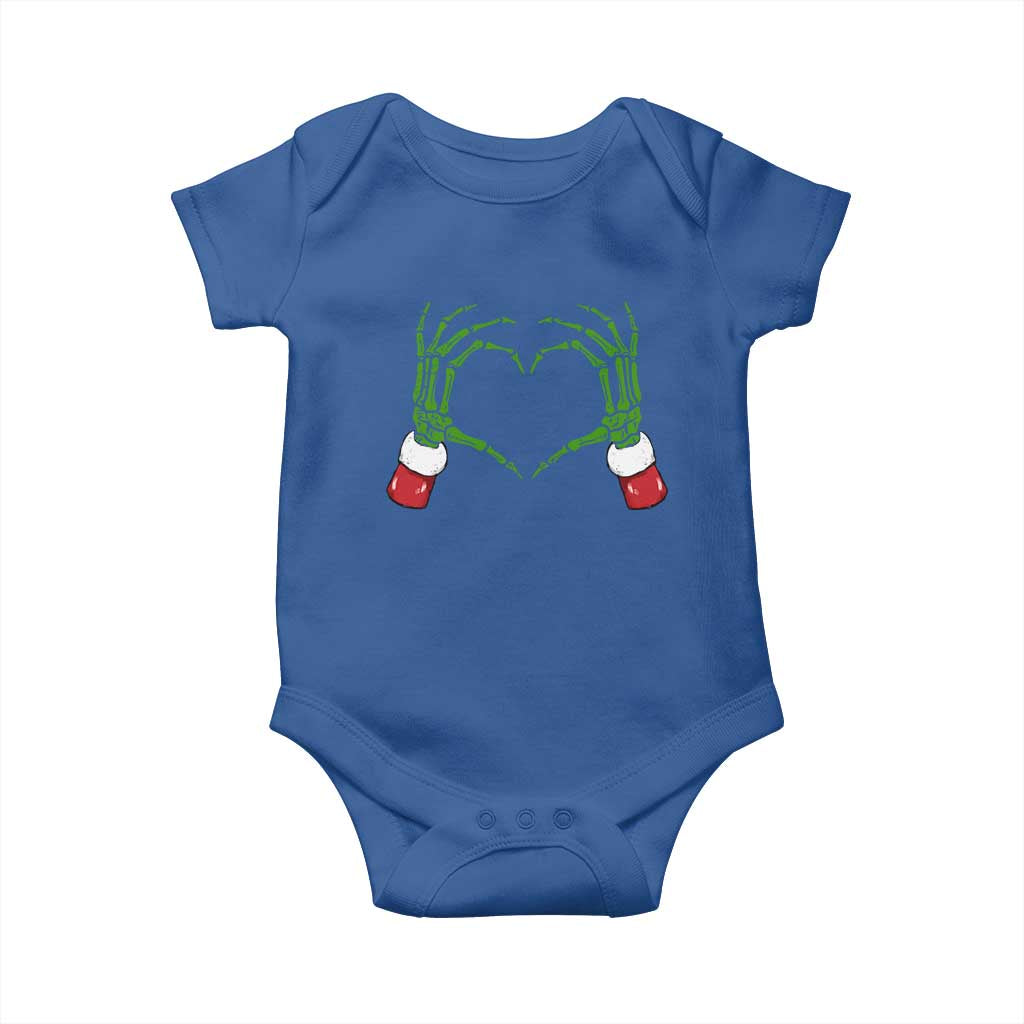 Christmas Skeleton Heart Hands Baby Onesie TS10 Royal Blue Print Your Wear