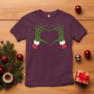 Christmas Skeleton Heart Hands T Shirt TS10 Maroon Print Your Wear