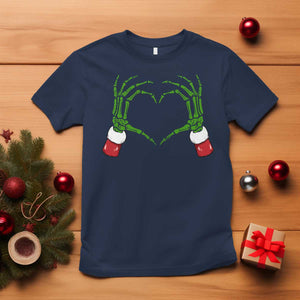 Christmas Skeleton Heart Hands T Shirt TS10 Navy Print Your Wear