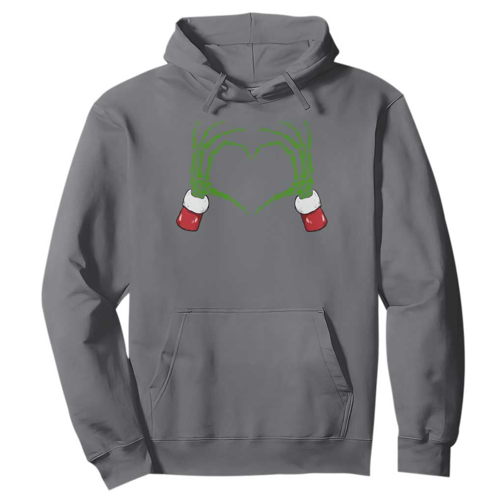 Christmas Skeleton Heart Hands Hoodie TS10 Charcoal Print Your Wear