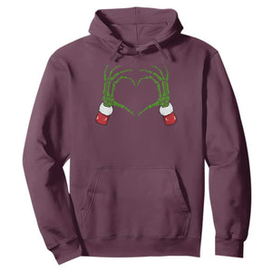 Christmas Skeleton Heart Hands Hoodie TS10 Maroon Print Your Wear