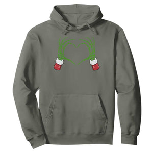 Christmas Skeleton Heart Hands Hoodie TS10 Military Green Print Your Wear