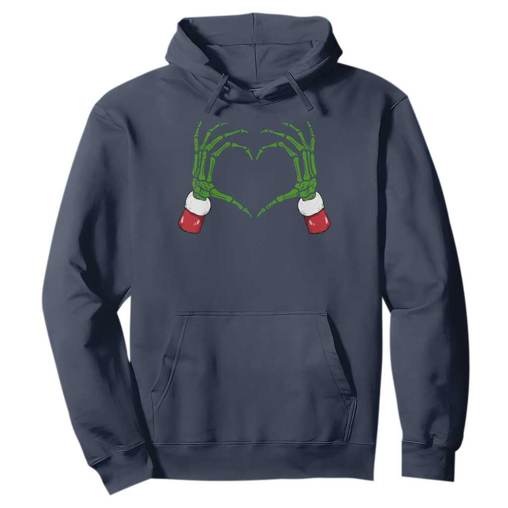 Christmas Skeleton Heart Hands Hoodie TS10 Navy Print Your Wear