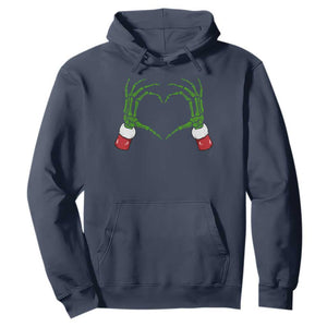 Christmas Skeleton Heart Hands Hoodie TS10 Navy Print Your Wear