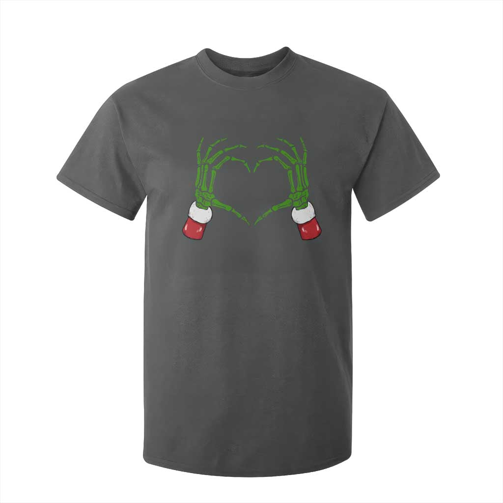 Christmas Skeleton Heart Hands T Shirt For Kid TS10 Dark Heather Print Your Wear