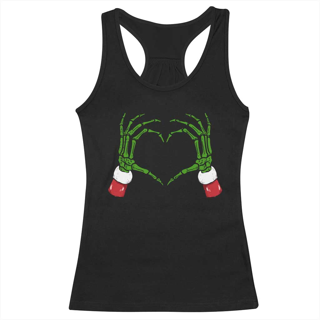 Christmas Skeleton Heart Hands Racerback Tank Top TS10 Black Print Your Wear
