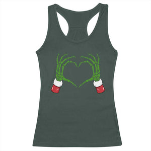 Christmas Skeleton Heart Hands Racerback Tank Top TS10 Dark Forest Green Print Your Wear