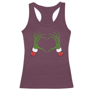 Christmas Skeleton Heart Hands Racerback Tank Top TS10 Maroon Print Your Wear