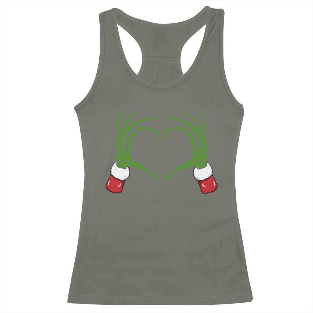 Christmas Skeleton Heart Hands Racerback Tank Top TS10 Military Green Print Your Wear
