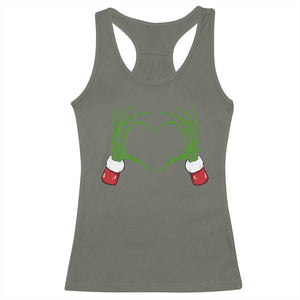 Christmas Skeleton Heart Hands Racerback Tank Top TS10 Military Green Print Your Wear