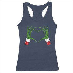 Christmas Skeleton Heart Hands Racerback Tank Top TS10 Navy Print Your Wear