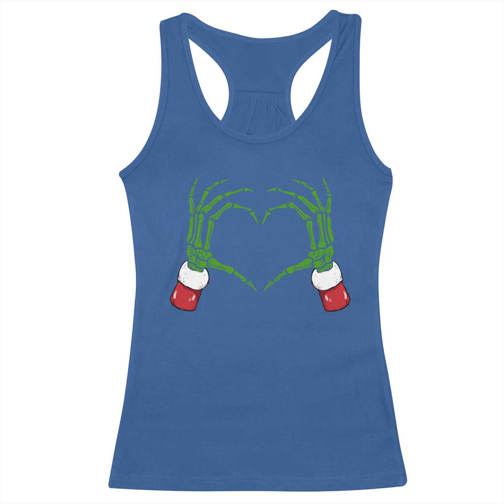 Christmas Skeleton Heart Hands Racerback Tank Top TS10 Royal Blue Print Your Wear