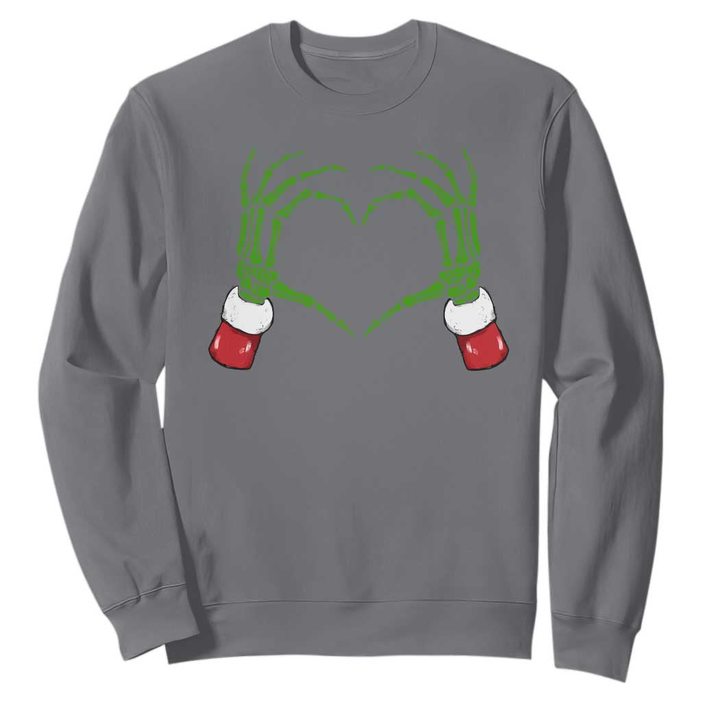 Christmas Skeleton Heart Hands Sweatshirt TS10 Charcoal Print Your Wear
