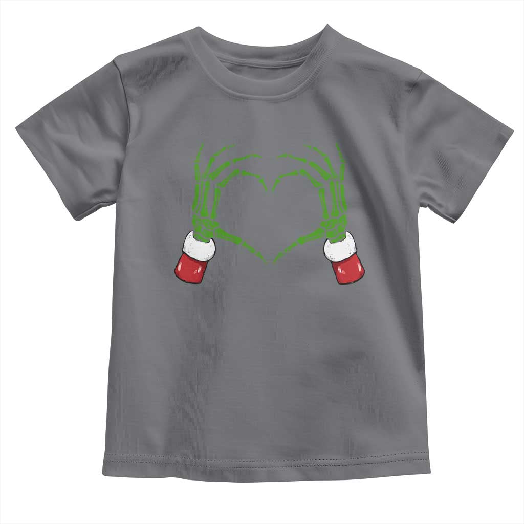 Christmas Skeleton Heart Hands Toddler T Shirt TS10 Charcoal Print Your Wear