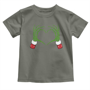 Christmas Skeleton Heart Hands Toddler T Shirt TS10 Military Green Print Your Wear