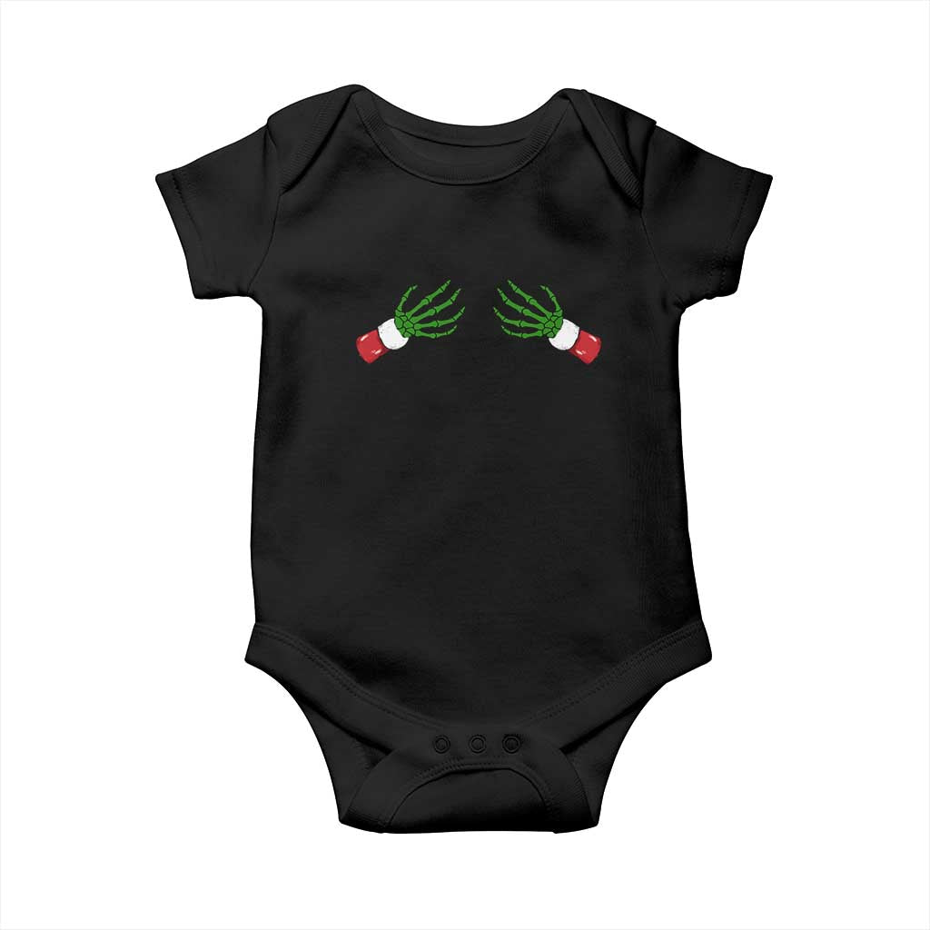 Funny Christmas Baby Onesie Women's Boob Skeleton Hand TS10 Black Print Your Wear