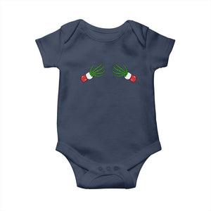 Funny Christmas Baby Onesie Women's Boob Skeleton Hand TS10 Navy Print Your Wear