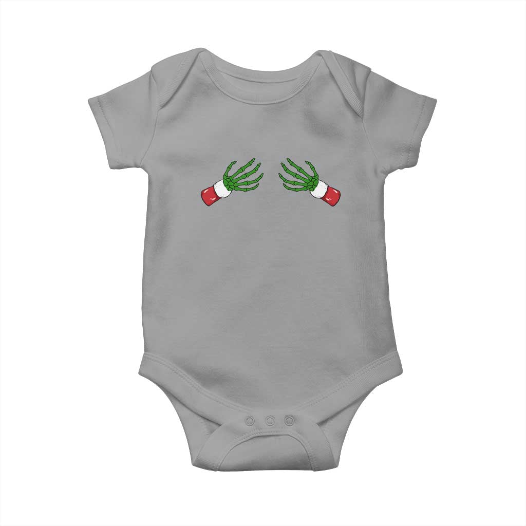 Funny Christmas Baby Onesie Women's Boob Skeleton Hand TS10 Sport Gray Print Your Wear