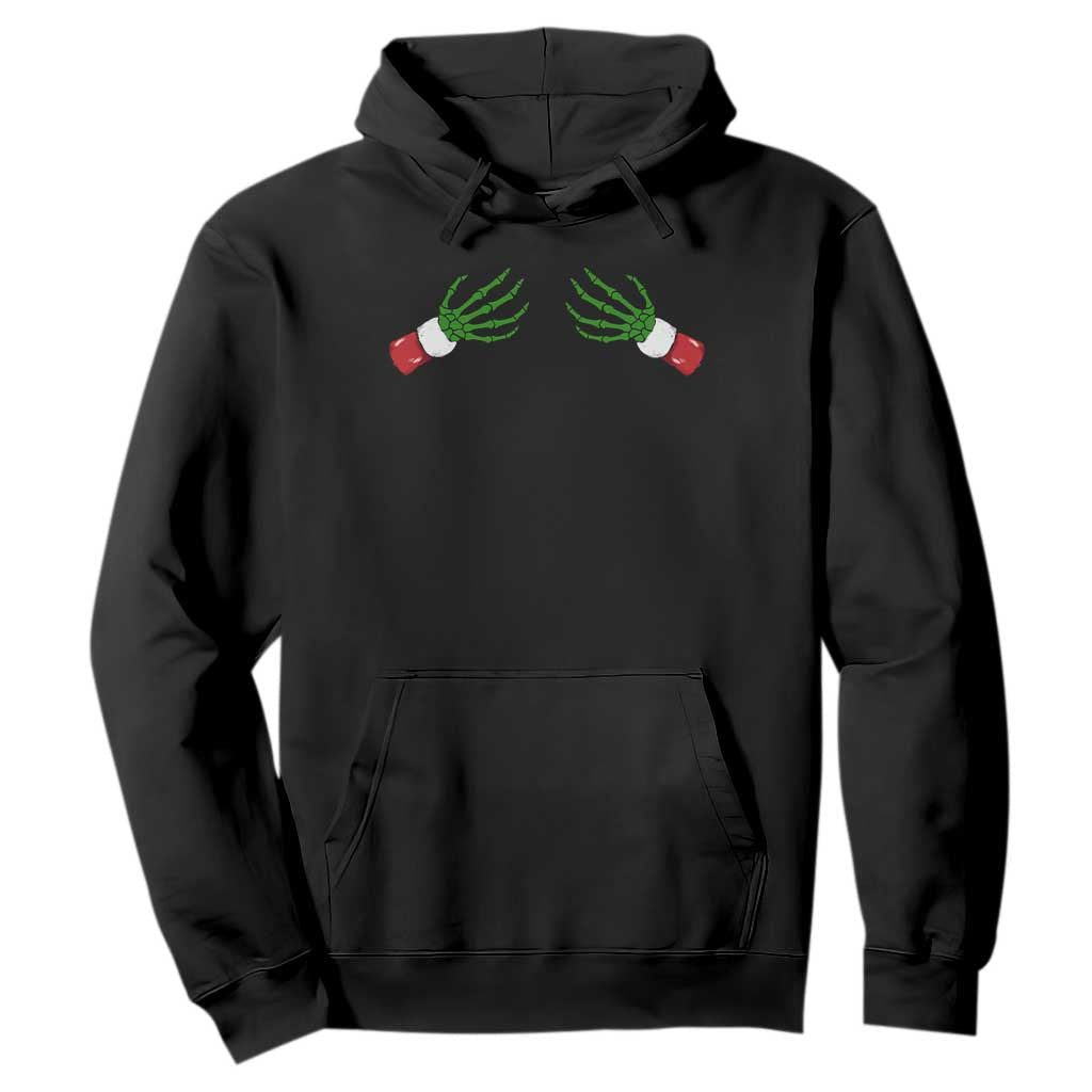 Funny Christmas Hoodie Women's Boob Skeleton Hand TS10 Black Print Your Wear