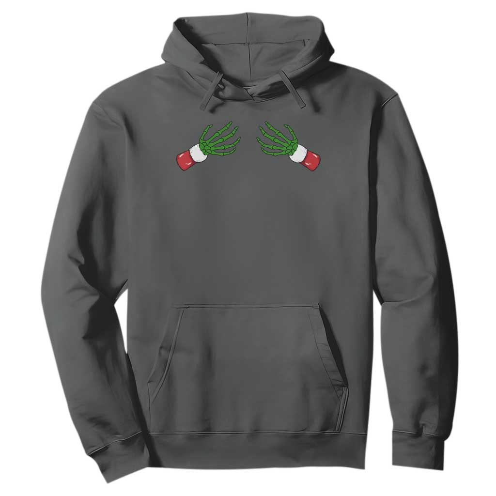 Funny Christmas Hoodie Women's Boob Skeleton Hand TS10 Dark Heather Print Your Wear