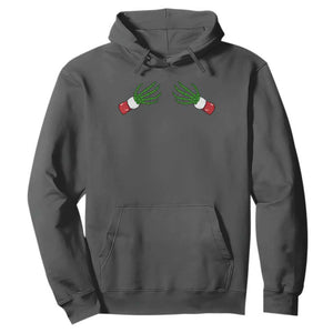 Funny Christmas Hoodie Women's Boob Skeleton Hand TS10 Dark Heather Print Your Wear