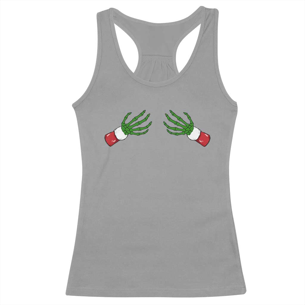 Funny Christmas Racerback Tank Top Women's Boob Skeleton Hand TS10 Sport Gray Print Your Wear