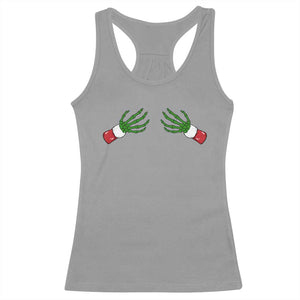 Funny Christmas Racerback Tank Top Women's Boob Skeleton Hand TS10 Sport Gray Print Your Wear