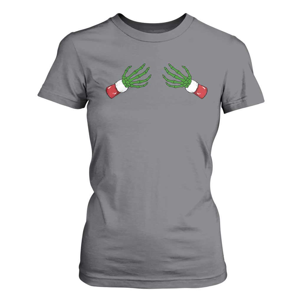 Funny Christmas T Shirt For Women Women's Boob Skeleton Hand TS10 Charcoal Print Your Wear