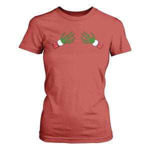 Funny Christmas T Shirt For Women Women's Boob Skeleton Hand TS10 Red Print Your Wear