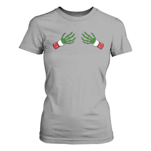 Funny Christmas T Shirt For Women Women's Boob Skeleton Hand TS10 Sport Gray Print Your Wear