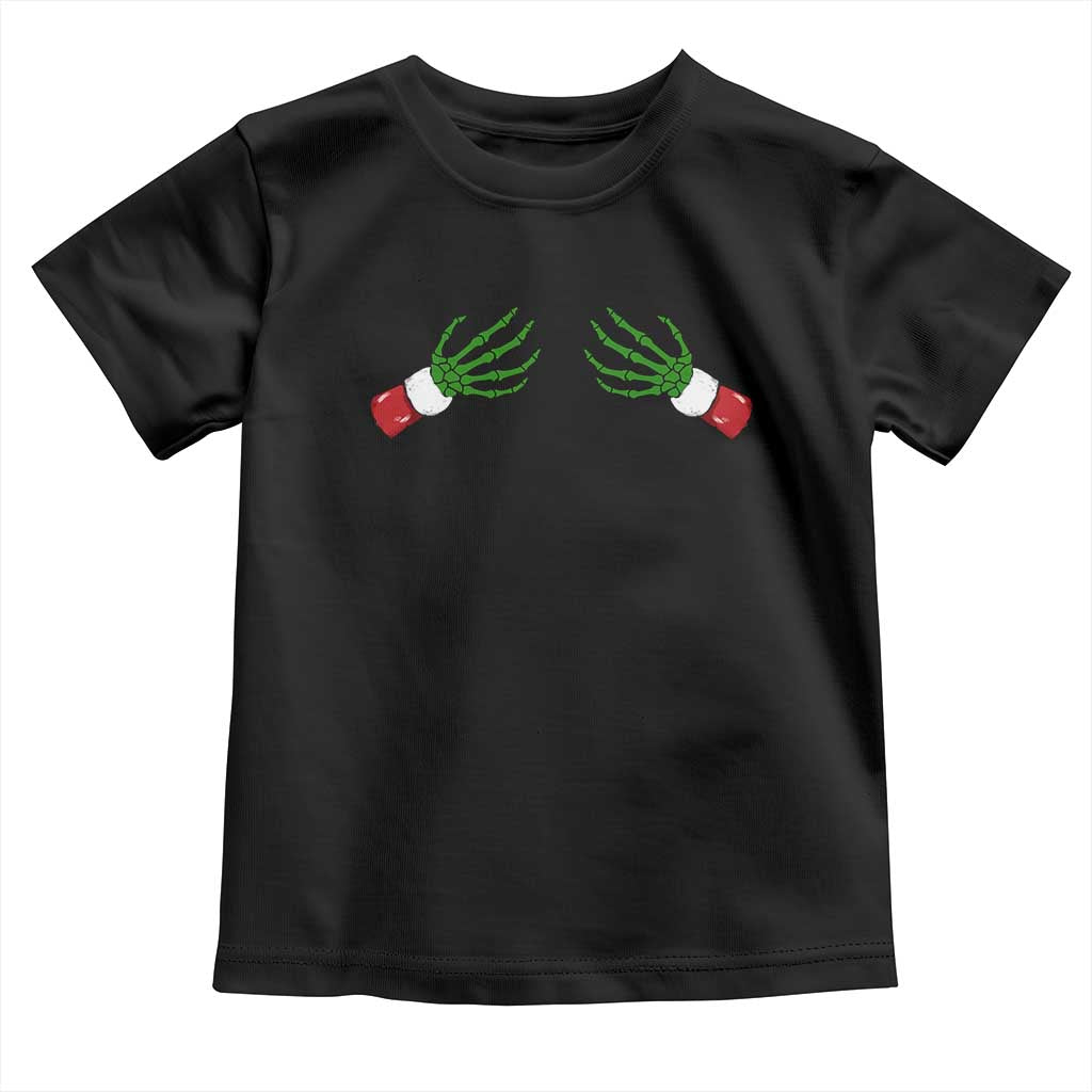 Funny Christmas Toddler T Shirt Women's Boob Skeleton Hand TS10 Black Print Your Wear