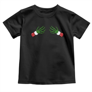 Funny Christmas Toddler T Shirt Women's Boob Skeleton Hand TS10 Black Print Your Wear