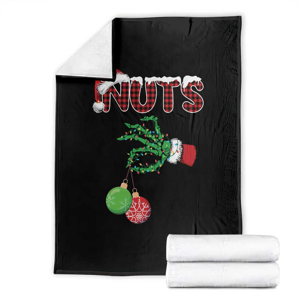 Funny Couples Christmas Throw Blanket Chest And Nuts Matching Holiday Skeleton Hand TS10 Black Print Your Wear