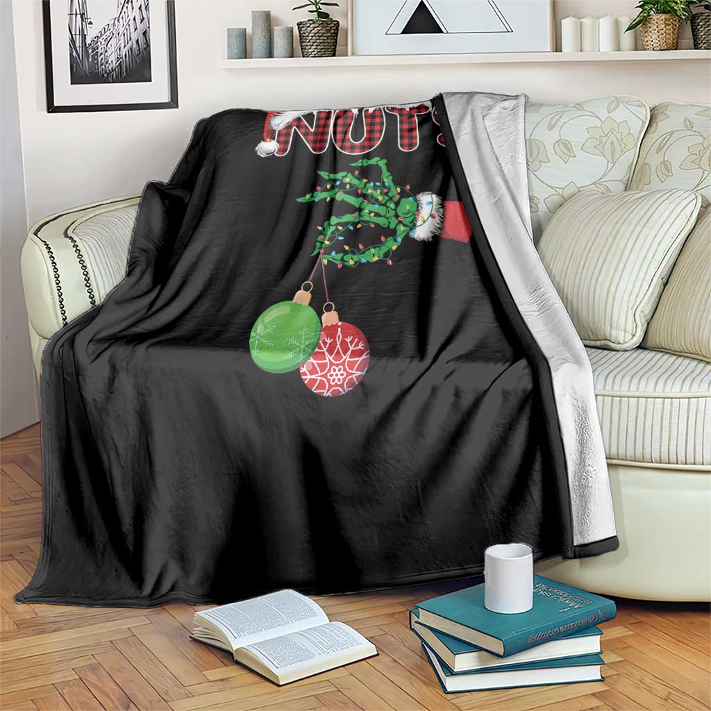 Funny Couples Christmas Throw Blanket Chest And Nuts Matching Holiday Skeleton Hand TS10 Print Your Wear