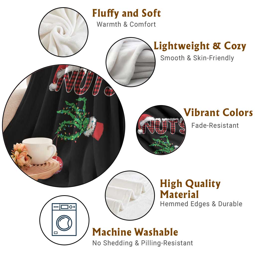 Funny Couples Christmas Throw Blanket Chest And Nuts Matching Holiday Skeleton Hand TS10 Print Your Wear