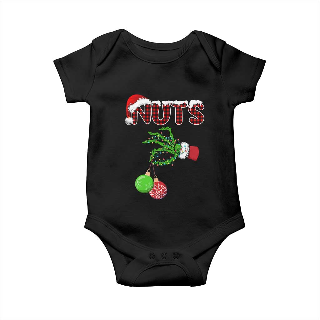 Funny Couples Christmas Baby Onesie Chest And Nuts Matching Holiday Skeleton Hand TS10 Black Print Your Wear
